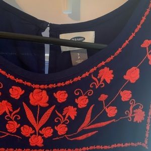 Size Small Old Navy Blue Embroidered Dress